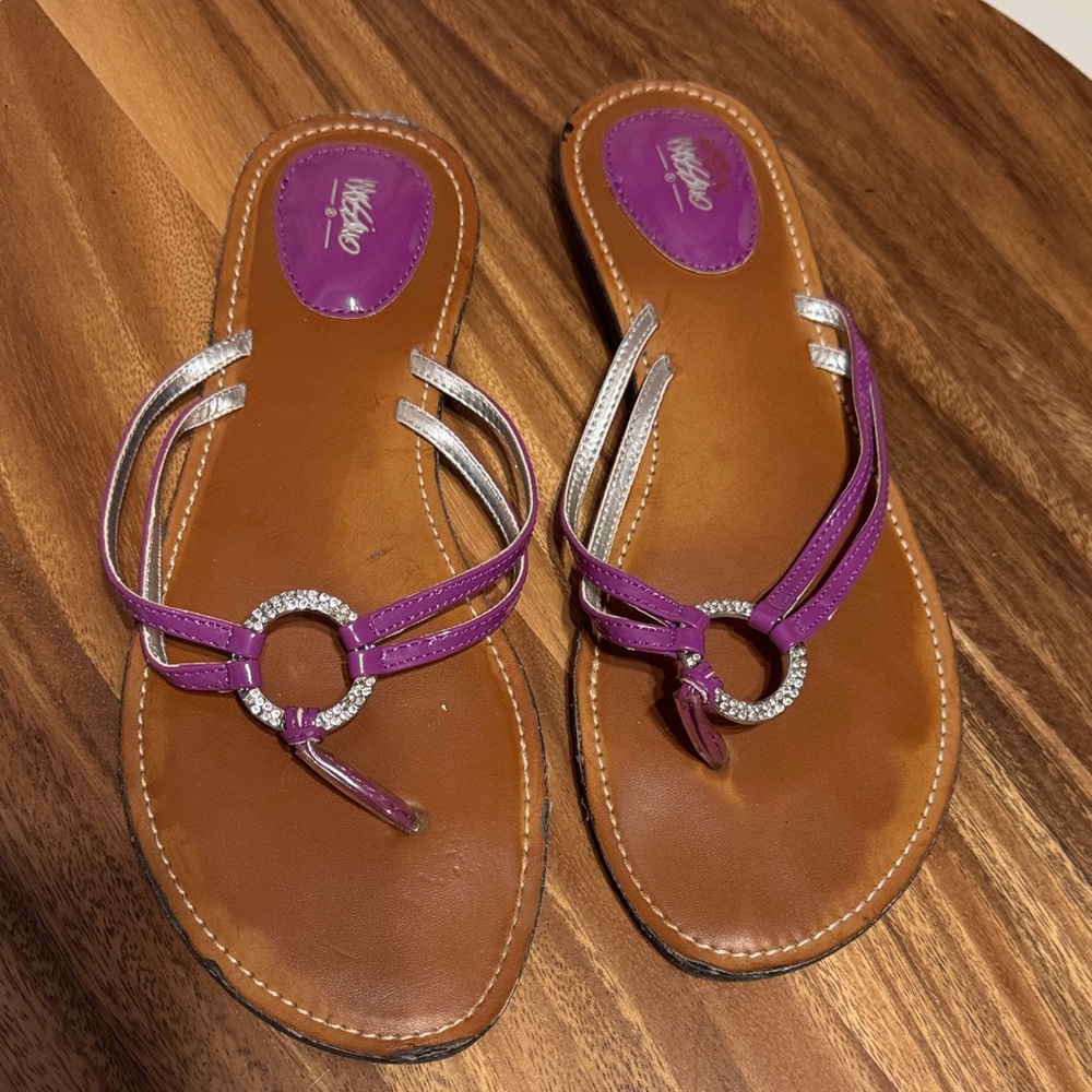Mossimo Supply Co. Purple and Silver Sandals